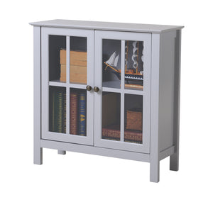 OS Home and Office Gray Glass Door Accent Cabinet