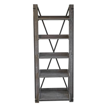 Load image into Gallery viewer, OS Home and Office Furniture Industrial Open Ladder Bookcase in Washed Driftwood Finish