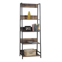 Load image into Gallery viewer, Four Shelf Ladder Style Bookcase with Metal Uprights