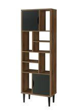 Load image into Gallery viewer, OS Home and Office Mid Century Modern Accent Bookcase with 10 Storage Areas on Wood Legs