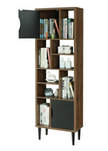 Load image into Gallery viewer, OS Home and Office Mid Century Modern Accent Bookcase with 10 Storage Areas on Wood Legs