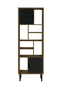 OS Home and Office Mid Century Modern Accent Bookcase with 10 Storage Areas on Wood Legs