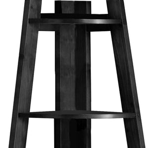 Benzara High And Spacey Stylish Black Wooden Ladder Shelf