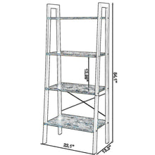 Load image into Gallery viewer, Benzara 4 Tiered Rustic Wooden Ladder Shelf With Iron Framework