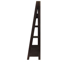 Load image into Gallery viewer, Benzara 4 Shelf Wooden Ladder Bookcase With Bottom Drawer, Distressed Brown