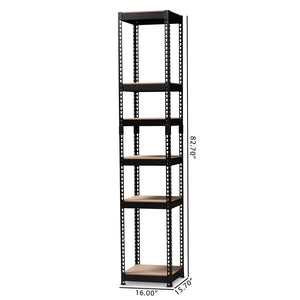 Modern And Contemporary Black Metal 5-Shelf Closet Organizer