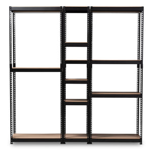 Modern And Contemporary Black Metal 10-Shelf Closet Storage Organizer