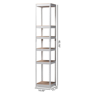 Modern And Contemporary White Metal 5-Shelf Closet Organizer