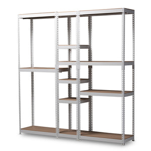 Modern And Contemporary White Metal 10-Shelf Closet Organizer