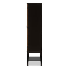 Load image into Gallery viewer, Baxton Studio Marya Mid-Century Modern Dark Brown And Walnut Two-Tone Wine Cabinet