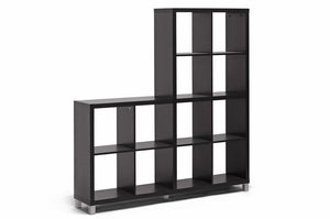 Sunna Dark Brown Modern Cube Shelving Unit